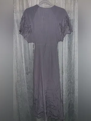 NWT Women's Size Small Astr the Label Lavender Flutter Sleeve Crochet Wrap Dress thumbnail 6