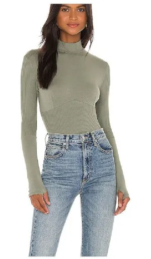 ONLY HEARTS Corset Tee in‎ Olive Sz S thumbnail 1