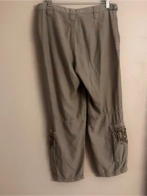 BABAKUL‎ Embellished Cargo Capri Y2K Green Size XS thumbnail 5