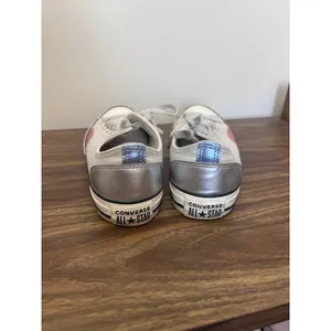 Converse All Star Chuck Taylor Grey Pink Silver Metallic Sneakers size 8 A09799F thumbnail 4