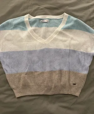 Hollister Striped V Neck Sweater thumbnail 3