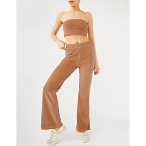 Aritzia Kiera Tube Top Size L Velour Strapless‎ Cropped Bandeau Shirt Disco thumbnail 4