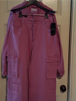 American Bazi Mauve Pink Utility Jumpsuit Set thumbnail 5
