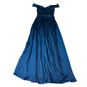NWT Dessy‎ Dress Size 0 OFF-THE-SHOULDER DRAPED NECKLINE MAXI Atlantic Blue thumbnail 11