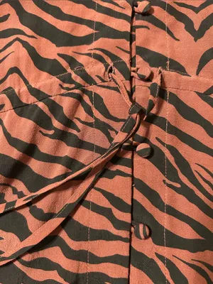 Rails Rust Black Tiger Stripe High Low Ruffle Hem Midi Dress Size Medium thumbnail 9