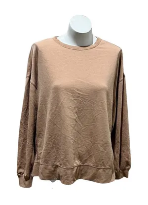 Z Supply Women's Beige Long Sleeve Crew Neck T-Shirt Size S thumbnail 1