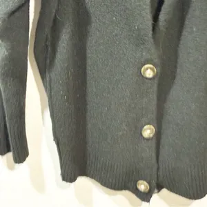 Free People Eucalyptus‎ Cardigan Black Vneck Button Sweater Size XS thumbnail 4