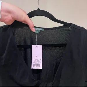 Wild Fable Black Long Sleeve Crop Twist Top NWT thumbnail 3