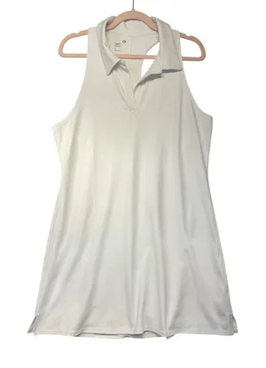 GapFit PowerYou‎ White Sleeveless Tennis Golf Polo Racerback Dress Large NWT thumbnail 1