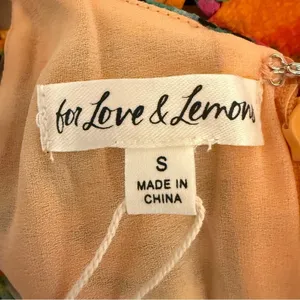 For Love &‎ Lemons Mini Dress Multicolor Floral New Lace Up Back Women Small thumbnail 9