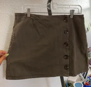 green mini skirt thumbnail 1
