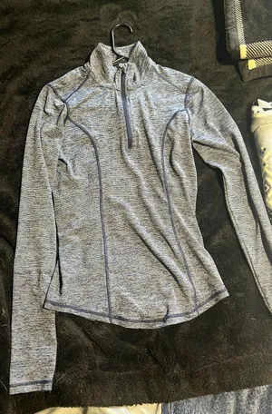 Navy blue and white striped rebebok zip up  thumbnail 1
