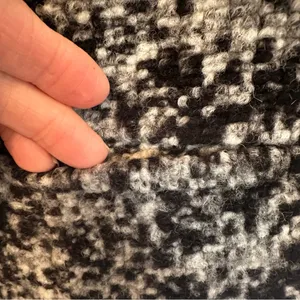 Ann Taylor Wool‎ Blend Chunky Tweed Blazer Women's Medium Black White Zip Front thumbnail 5