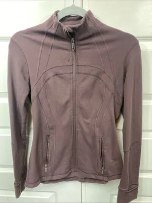 lululemon athletica Burgundy Full Zip Jacket Zipped Pockets Thumbholes 8 thumbnail 2