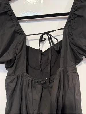 Black Puff-Sleeve Mini Dress - Classic Women's Style Le Lis 100% cotton thumbnail 5