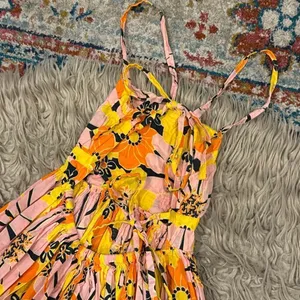 ASOS DESIGN strappy midi skater sundress in bold yellow floral size 0 thumbnail 7