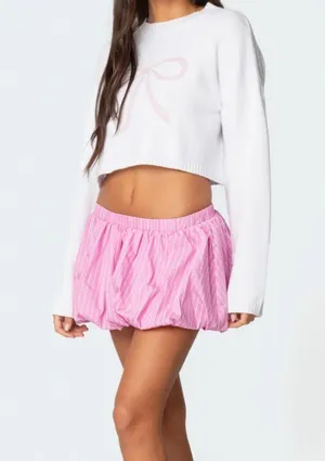 Edikted Knit Bow Cropped Sweater thumbnail 3
