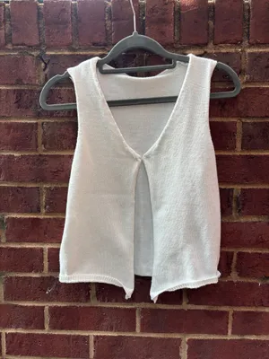 Knit Open Front Vest White thumbnail 2