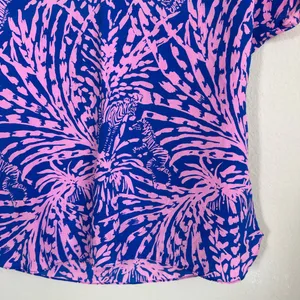 Lilly Pulitzer Silk Zebra and Palm Print Top thumbnail 4