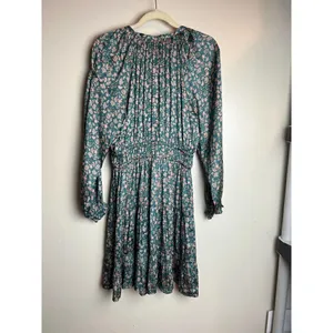 Anthropologie Current Air Tiered Green and Pink Floral Mini Dress Sz. S thumbnail 10