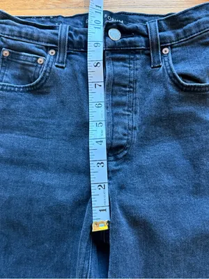 Denim Forum Aritzia the Arlo High Rise Straight Denim Jeans Black‎ size 23 thumbnail 5