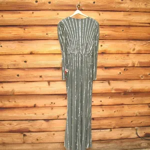 MAC DUGGAL 5641 Embellished Puff Sleeve Side Knot Gown Dress FLAW thumbnail 11