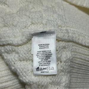 Parker Johnny Collar Cable Knit Cardigan Antique White Small Preppy Fisherman thumbnail 6