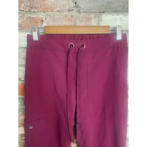 Grey's Anatomy by Barco Signature Scrub Pants Wine Burgundy XXS thumbnail 6