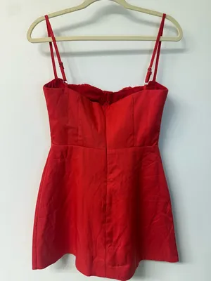 Hello Molly Red Spaghetti Strap Mini Dress  Women’s Size Medium thumbnail 2