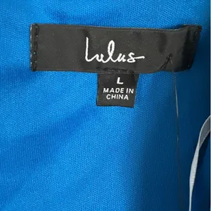 NWT Lulus Royal Blue Velvet Surplice Mini Bodycon Dress Cocktail Size L thumbnail 6