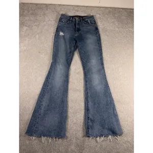 Hudson Flare Jeans 25 Blue Distressed Bell Bottom‎ Wide Leg Denim Boho Festival thumbnail 2