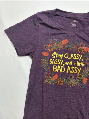 NATURAL LIFE size small Plum Short Sleeve Tee graphic Colorful Floral Print thumbnail 4