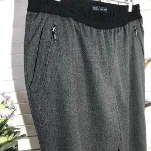 ZARA career pants gray cuffed hem relaxed barrel legs preppy academia heritage thumbnail 4