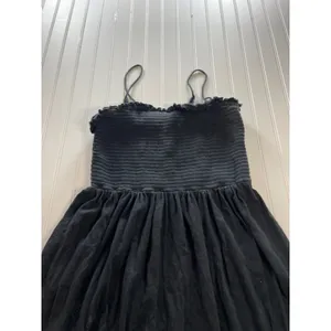 Anthropologie Marisol Smocked Gauze Maxi Dress Black Tiered Cotton Large thumbnail 5