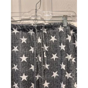 Cynthia Rowley Womens XL Star Print Pajama Set Black White Henley Joggers Lounge thumbnail 8
