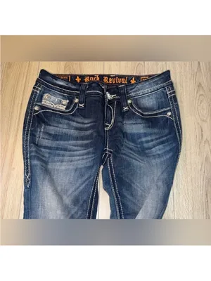 Rock Revival sora capri crop cropped Women's Dark Blue Jeans thumbnail 4