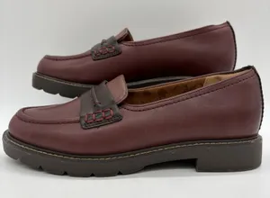 Cobb Hill by Rockport Womens 6.5 Janney Penny Loafers Burgundy Leather Lug Sole thumbnail 1