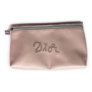 New Christian Dior Large Light Pink Makeup Pouch Cosmetic Clutch thumbnail 12
