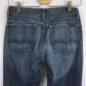 7 For All Mankind Flare Studded Pockets Jeans thumbnail 2