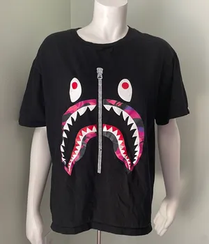 BAPE A Bathing Ape T-Shirt Graphic Shark Tee Unisex Size Large thumbnail 1