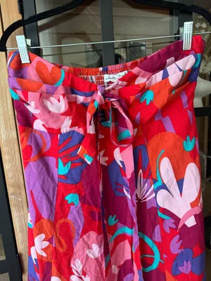 Petal and Pup Halter Maxi Dress colorful tropical Strawberry Abstract print midi vacation thumbnail 5