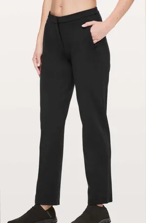 Lululemon On The Move Pant Ponte *28" Black Women Sz 4 Flip Cuff Great Condition thumbnail 1