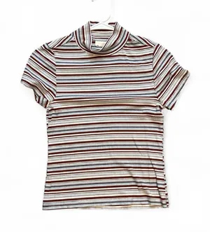 Anthropologie Multicoloured striped shirt with a relaxed fit size small thumbnail 1