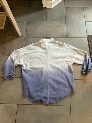 Aerie Offline The Throwback Shacket in Blue Ombre thumbnail 4