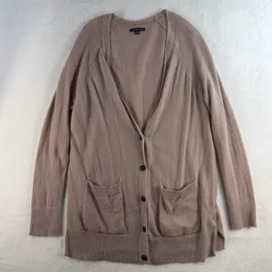 American Eagle L Large Cardigan Sweater Lightweight Knit‎ Blush Pink Long Sleeve thumbnail 2