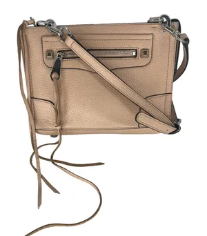 Rebecca Minkoff Regan Crossbody Bag Taupe Leather Zip Front‎ thumbnail 1