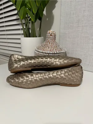 GENTLE SOULS Willow Metallic Woven Leather Ballet Flats - Champagne 10 thumbnail 5