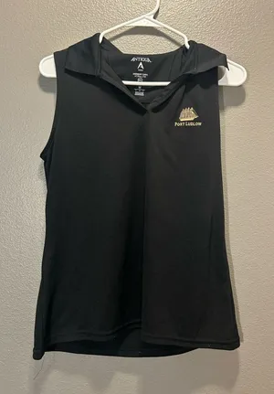 Antigua Womens Desert Dry Xtra Lite Black Sleeveless Golf Polo Shirt Size Medium thumbnail 1