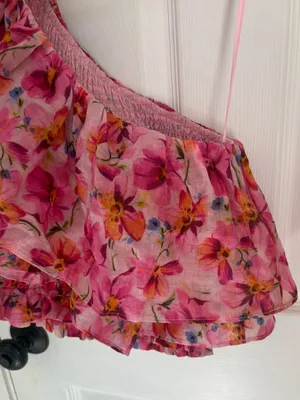 Endless Rose Two Piece Ruffle Skirt and One Shoulder Top Floral Set thumbnail 8