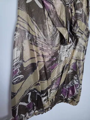 Aquilano Rimondi Silk Gold Camisole Top Abstract Designer Contemporary Medium thumbnail 3